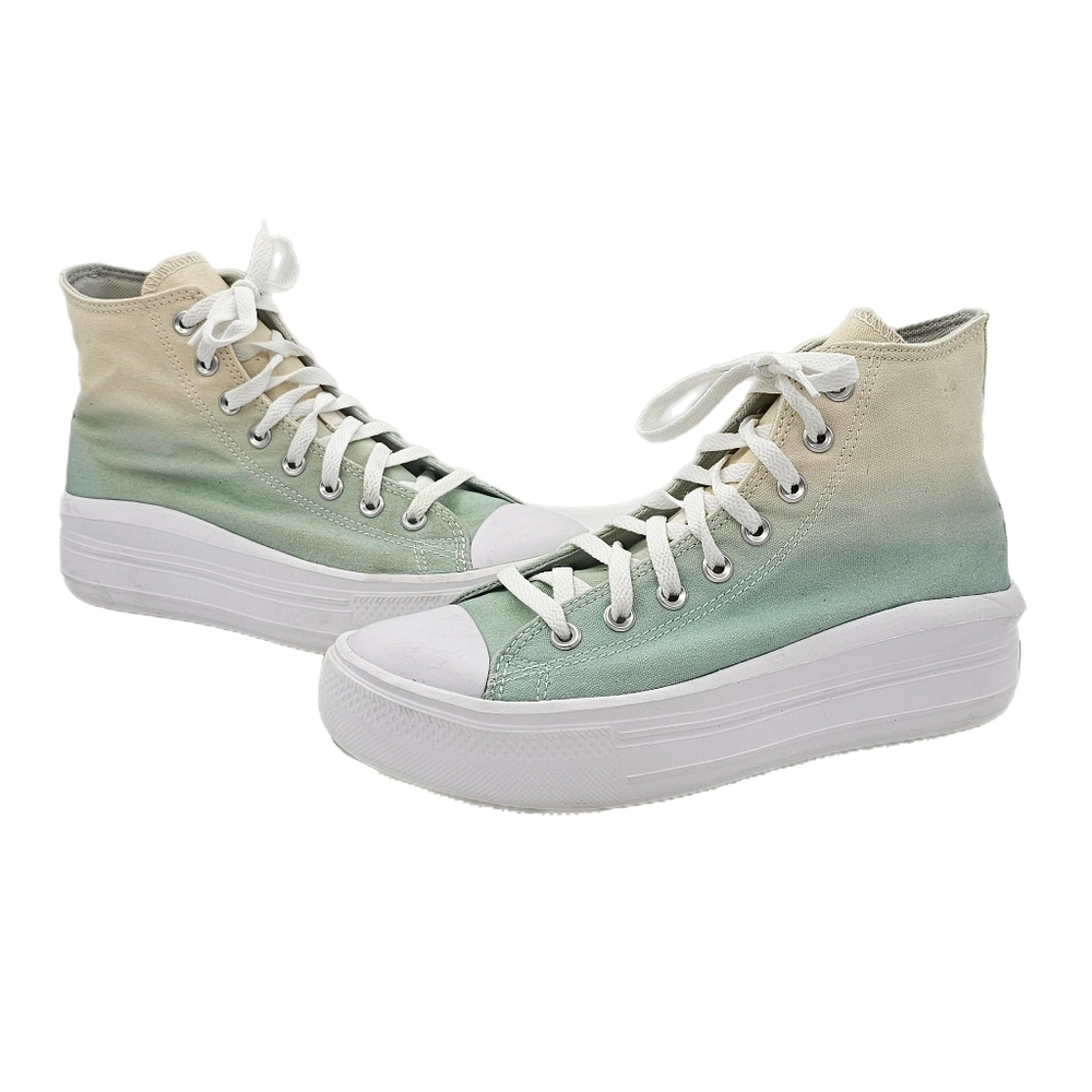 Converse Chuck Taylor All Star Move Platform Sneakers Beige/Green Size 10 US - Picture 4 of 14